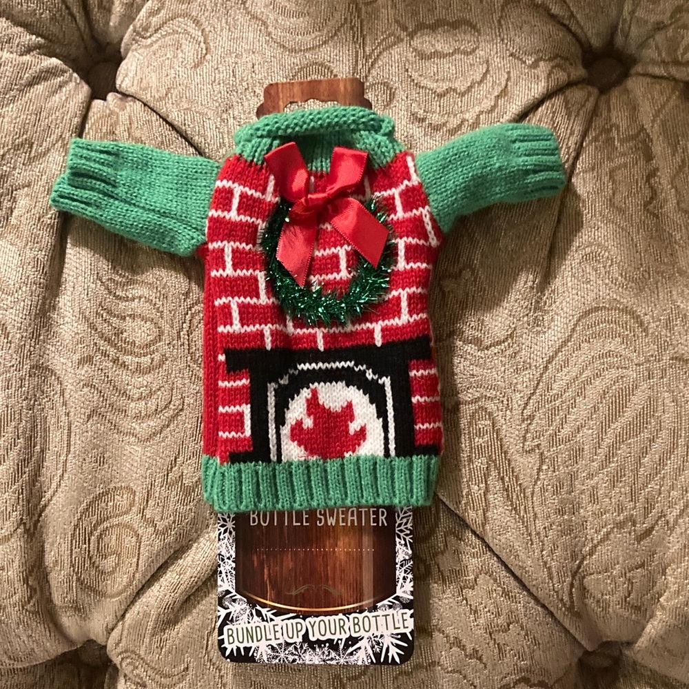 Festive Red and Green Bottle Sweater